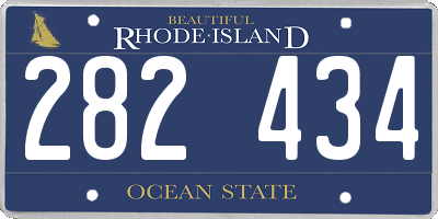 RI license plate 282434