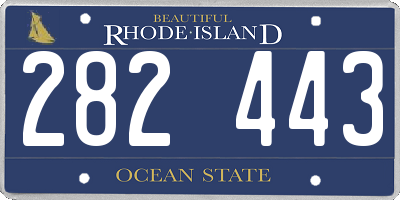 RI license plate 282443