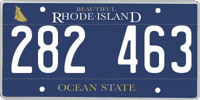 RI license plate 282463
