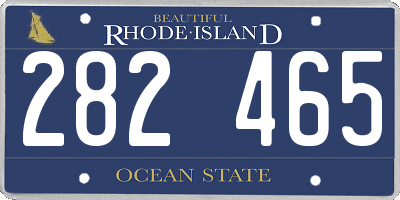 RI license plate 282465