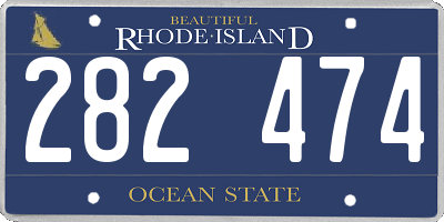 RI license plate 282474
