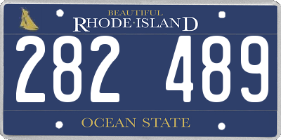 RI license plate 282489