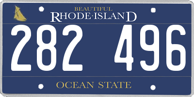 RI license plate 282496