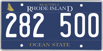 RI license plate 282500