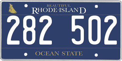 RI license plate 282502