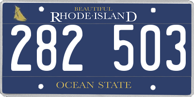 RI license plate 282503