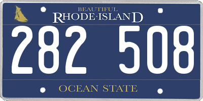 RI license plate 282508