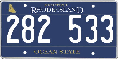 RI license plate 282533