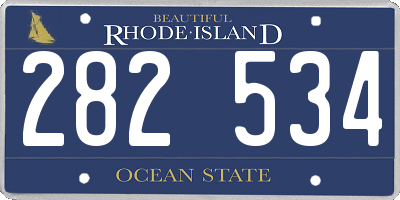 RI license plate 282534