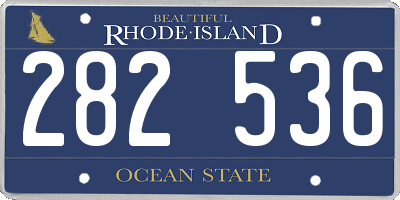 RI license plate 282536