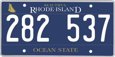 RI license plate 282537