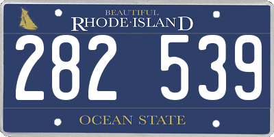 RI license plate 282539