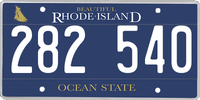 RI license plate 282540