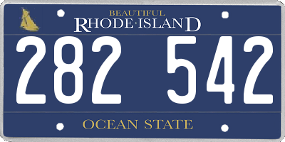 RI license plate 282542