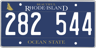 RI license plate 282544