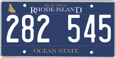 RI license plate 282545