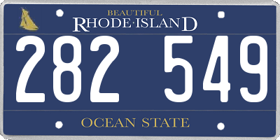 RI license plate 282549