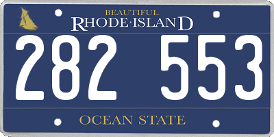 RI license plate 282553