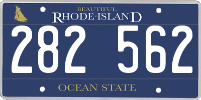 RI license plate 282562