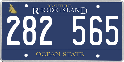 RI license plate 282565