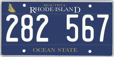 RI license plate 282567