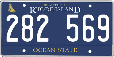 RI license plate 282569