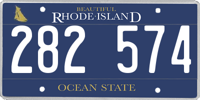 RI license plate 282574