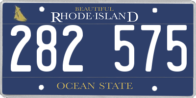 RI license plate 282575