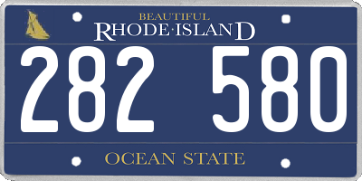 RI license plate 282580