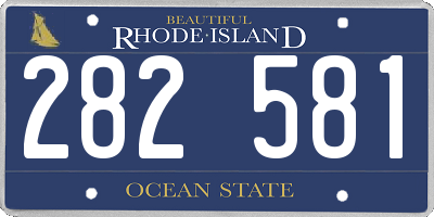 RI license plate 282581