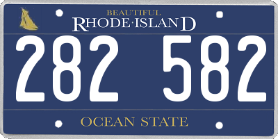 RI license plate 282582