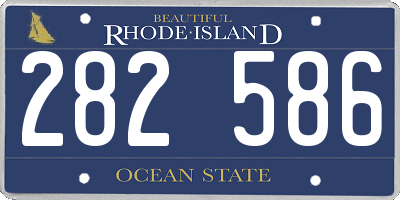 RI license plate 282586