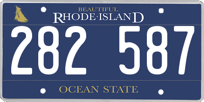 RI license plate 282587