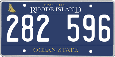 RI license plate 282596