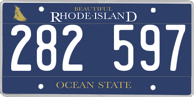 RI license plate 282597