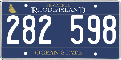 RI license plate 282598