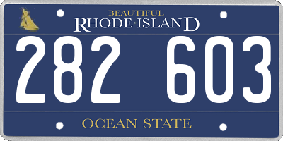 RI license plate 282603