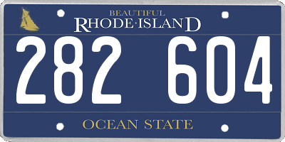 RI license plate 282604