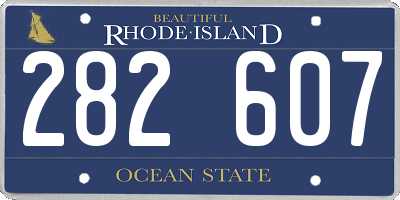 RI license plate 282607