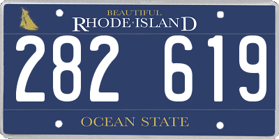 RI license plate 282619