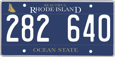 RI license plate 282640