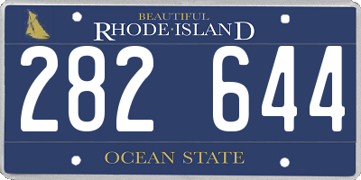 RI license plate 282644