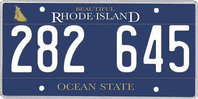 RI license plate 282645