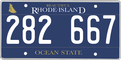 RI license plate 282667