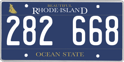 RI license plate 282668