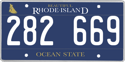 RI license plate 282669