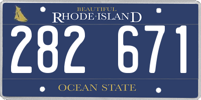 RI license plate 282671