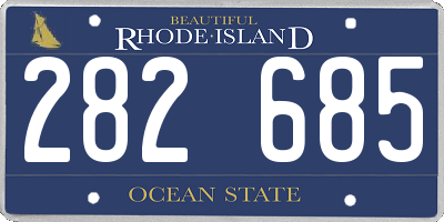 RI license plate 282685