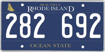 RI license plate 282692