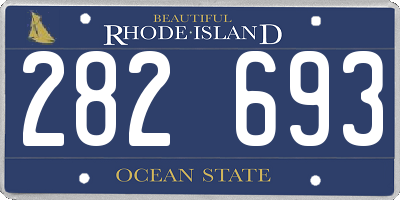 RI license plate 282693